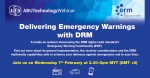 ABU - DRM: Διαδικτυακό Σεμινάριο για την Παροχή Προειδοποιήσεων Έκτακτης Ανάγκης με DRM.